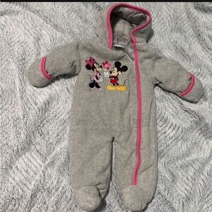 Gray and Pink Kids One Piece Minnie Mouse and Mickey